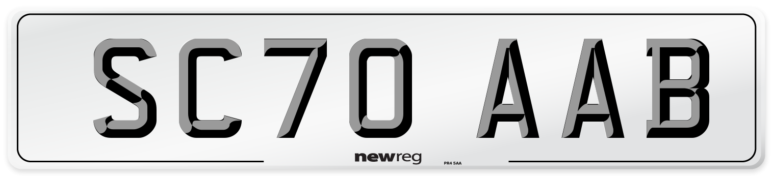 SC70 AAB Rear Number Plate