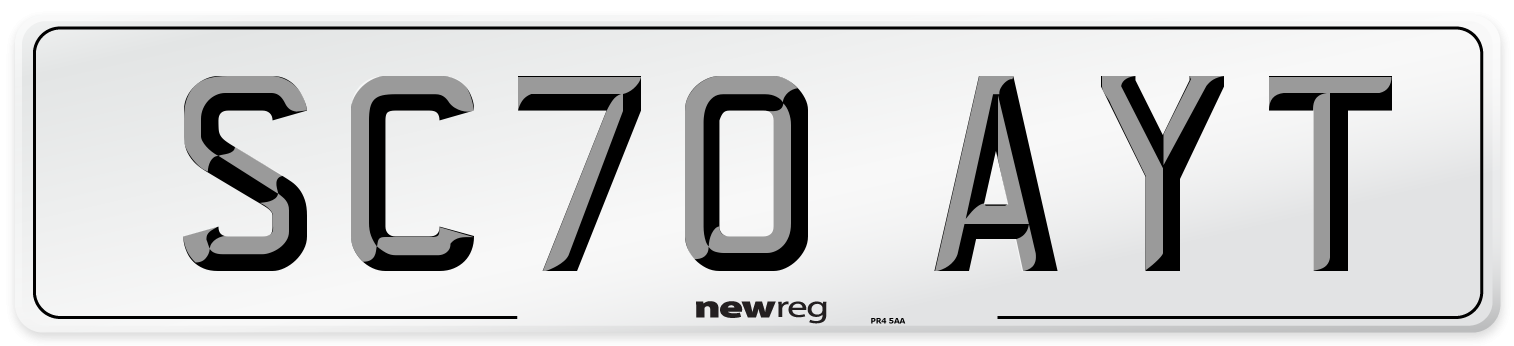 SC70 AYT Rear Number Plate