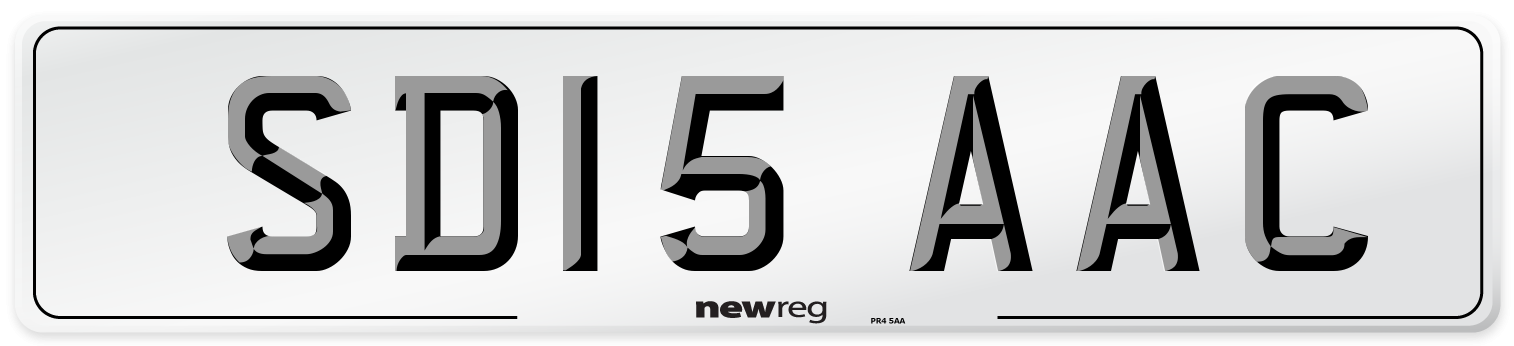 SD15 AAC Rear Number Plate