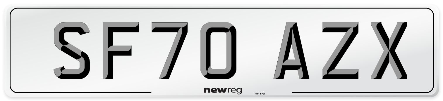 SF70 AZX Rear Number Plate