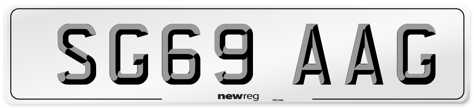 SG69 AAG Number Plate from New Reg