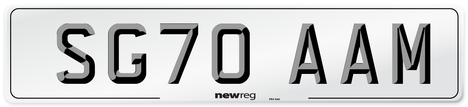SG70 AAM Rear Number Plate