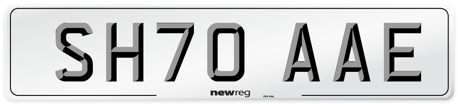 SH70 AAE Rear Number Plate