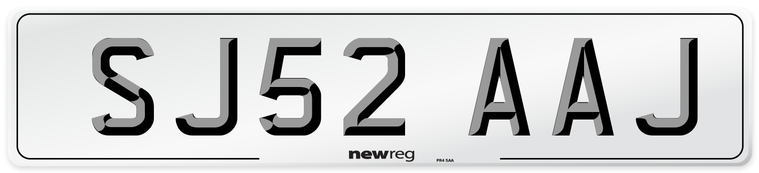 SJ52 AAJ Number Plate from New Reg
