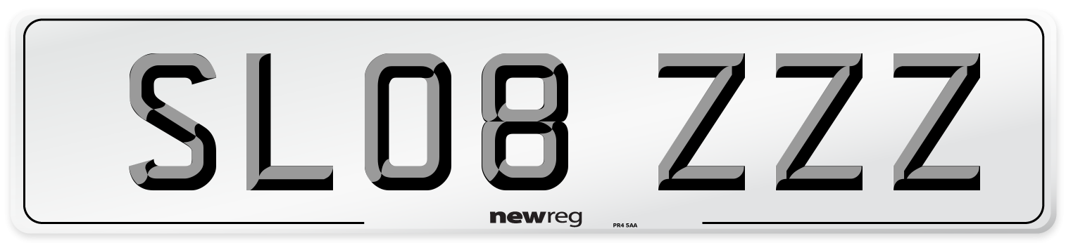 SL08 ZZZ Number Plate from New Reg
