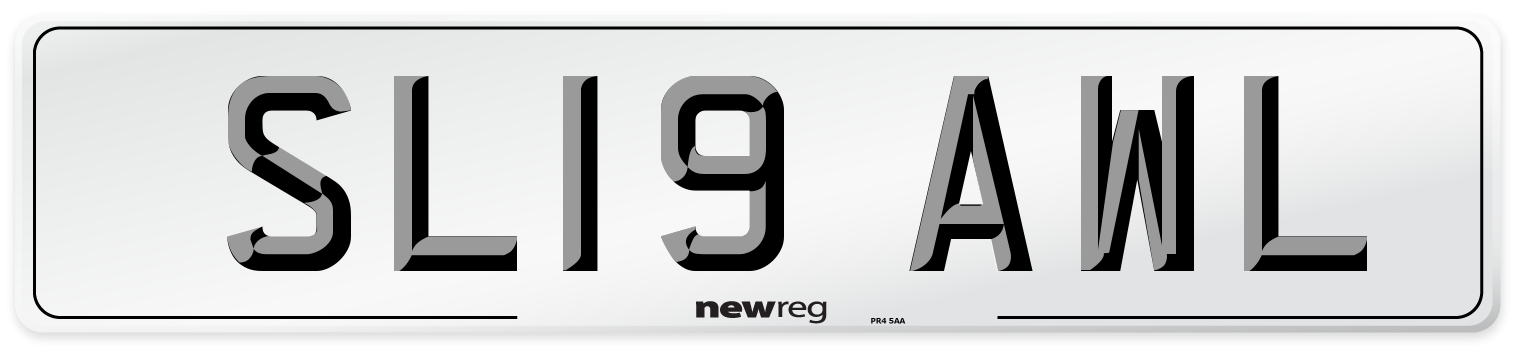 SL19 AWL Number Plate from New Reg