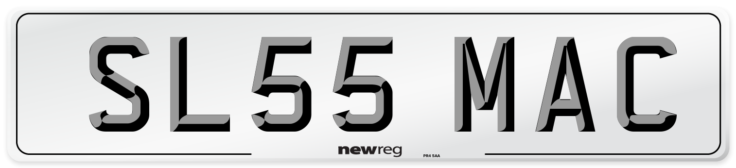 SL55 MAC Rear Number Plate