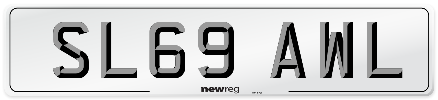 SL69 AWL Number Plate from New Reg