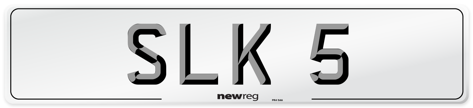 SLK 5 Rear Number Plate