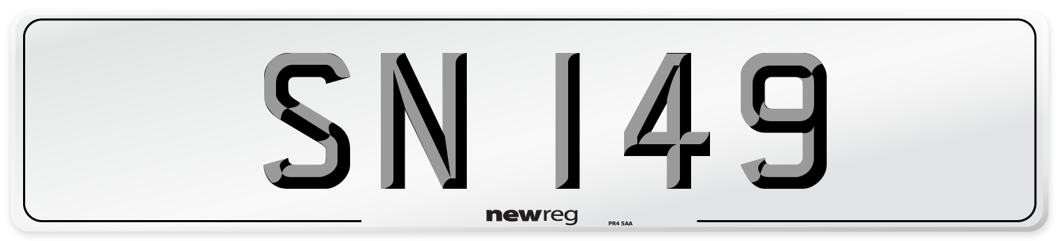 SN 149 Rear Number Plate