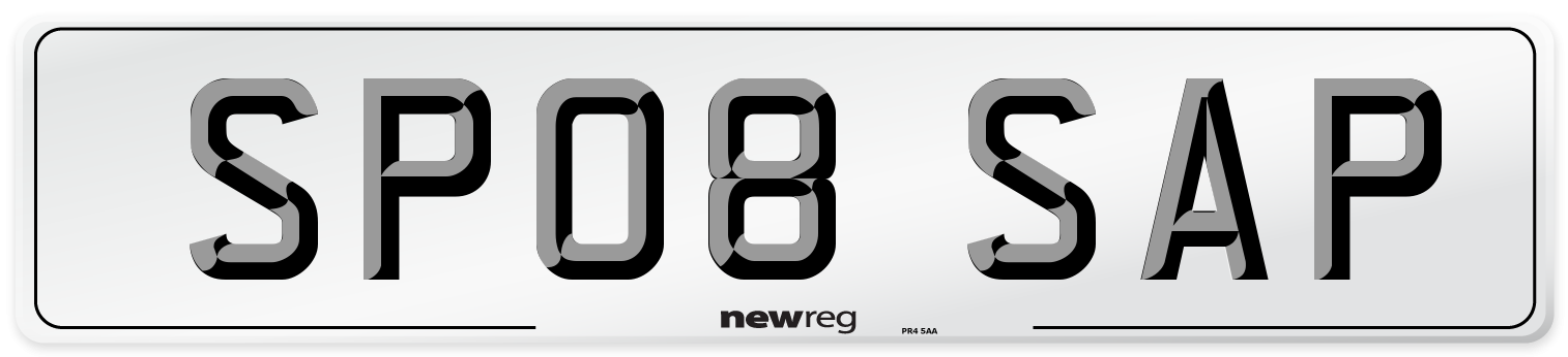 SP08 SAP Rear Number Plate