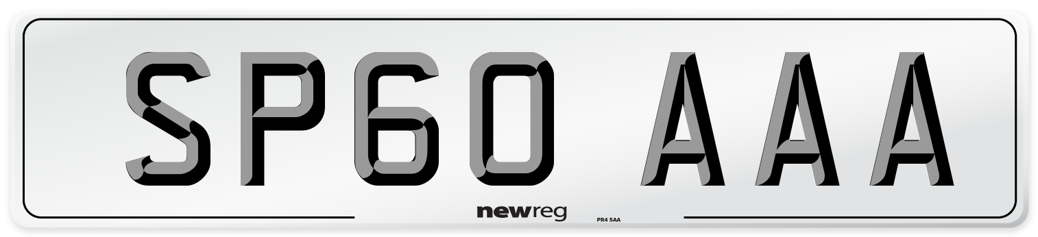 SP60 AAA Rear Number Plate