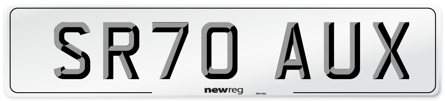 SR70 AUX Rear Number Plate