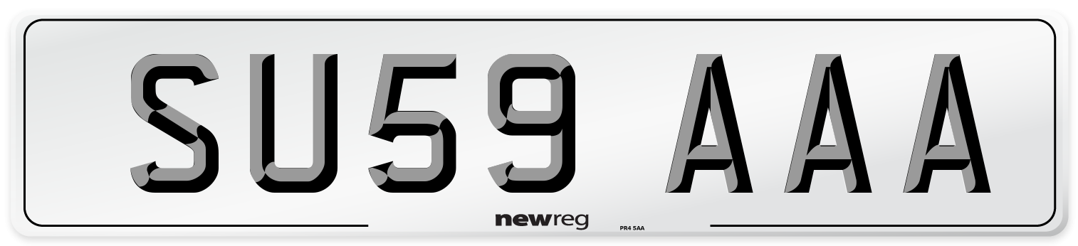 SU59 AAA Rear Number Plate