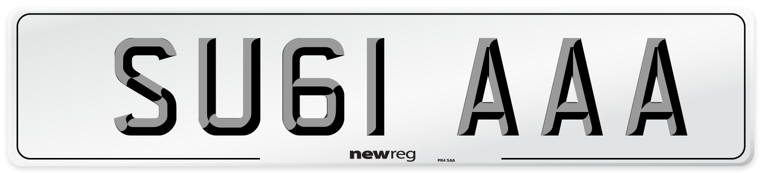SU61 AAA Rear Number Plate