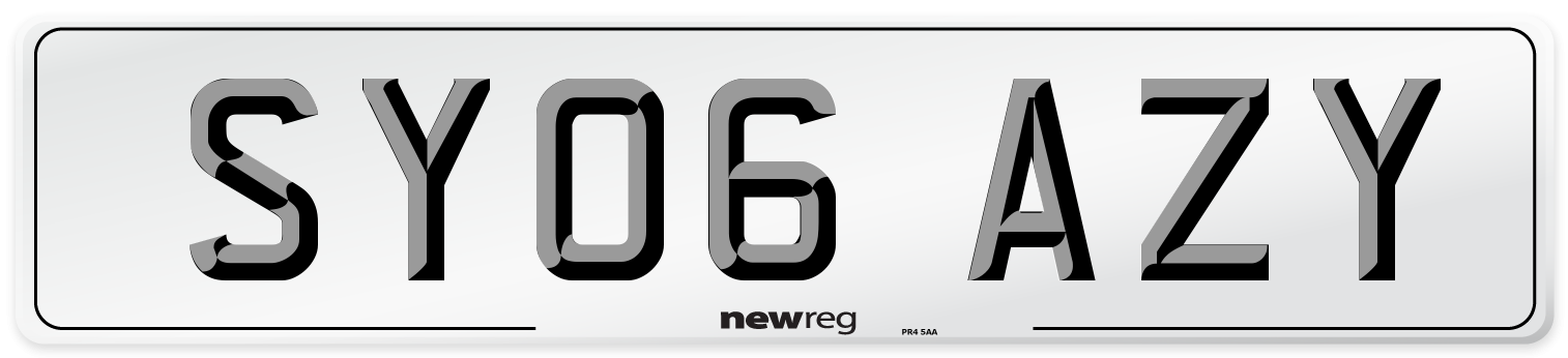 SY06 AZY Number Plate from New Reg