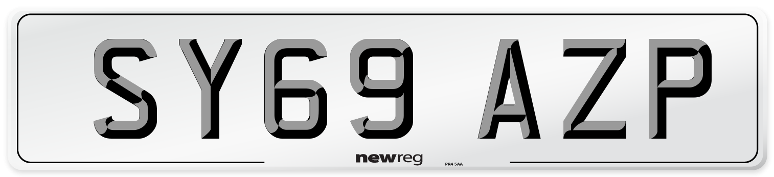SY69 AZP Rear Number Plate