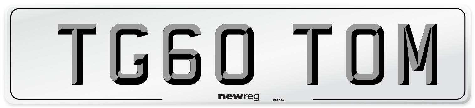 TG60 TOM Rear Number Plate
