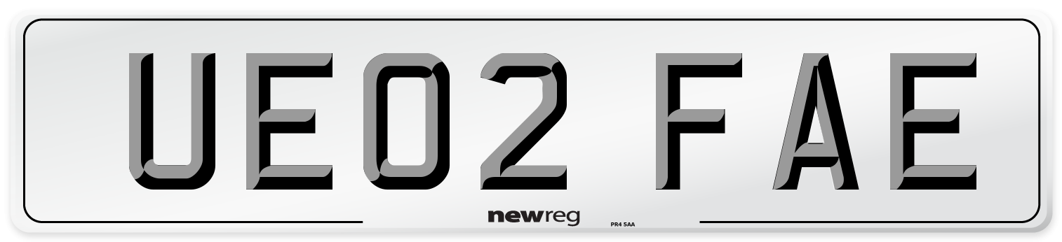 UE02 FAE Number Plate from New Reg