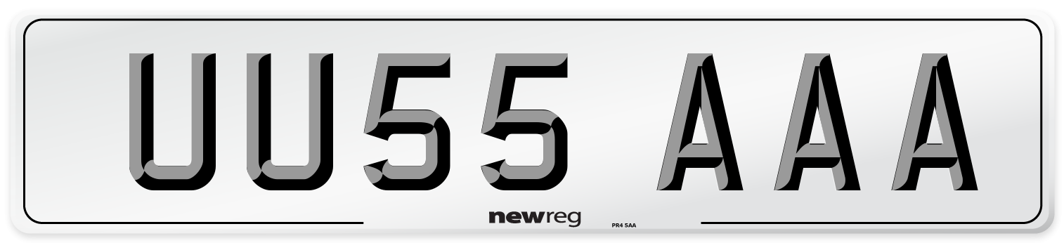 UU55 AAA Rear Number Plate