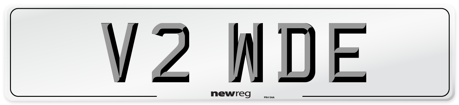 V2 WDE Number Plate from New Reg