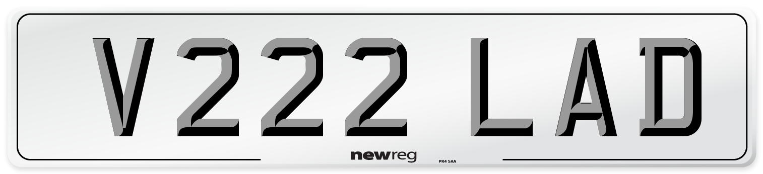 V222 LAD Rear Number Plate
