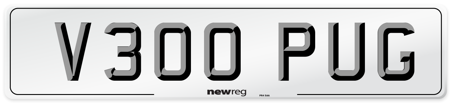 V300 PUG Rear Number Plate