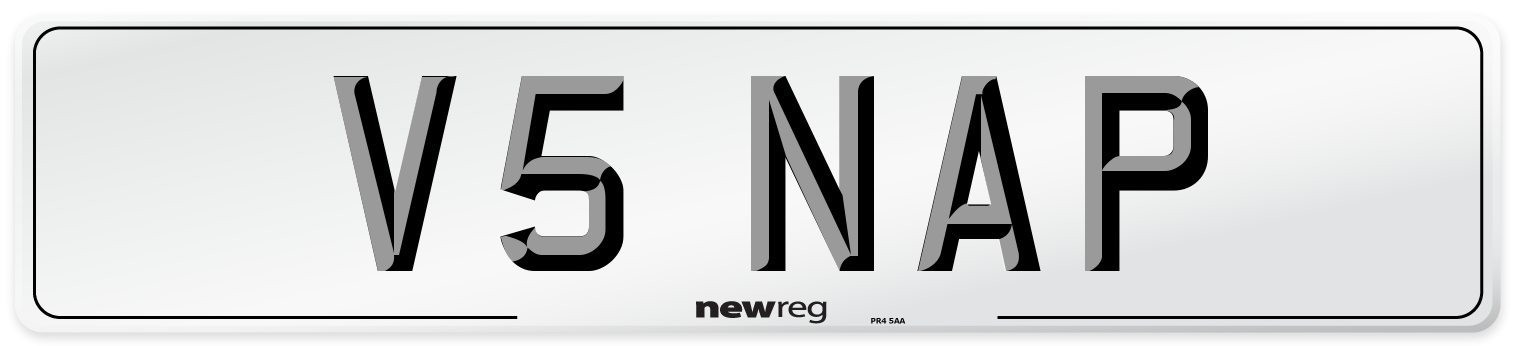 V5 NAP Number Plate from New Reg