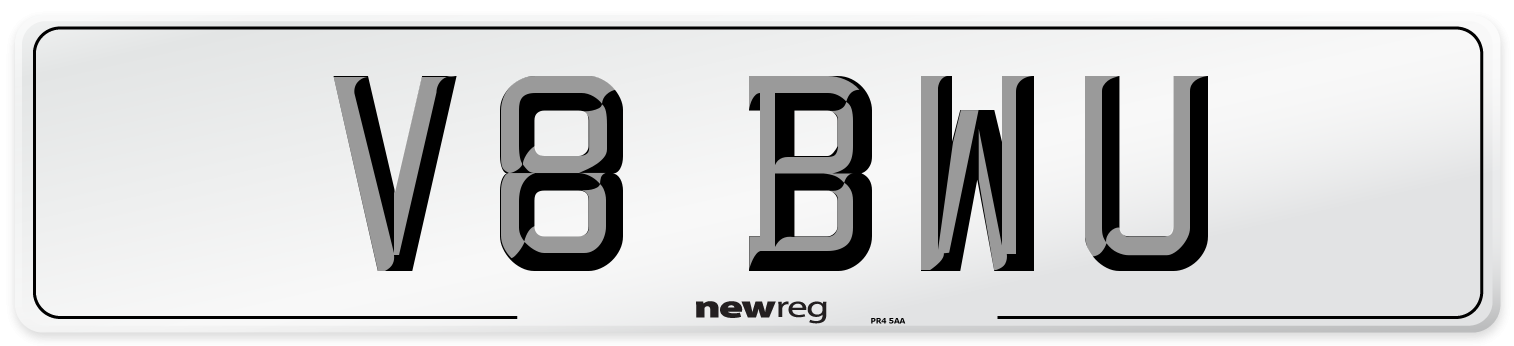 V8 BWU Rear Number Plate