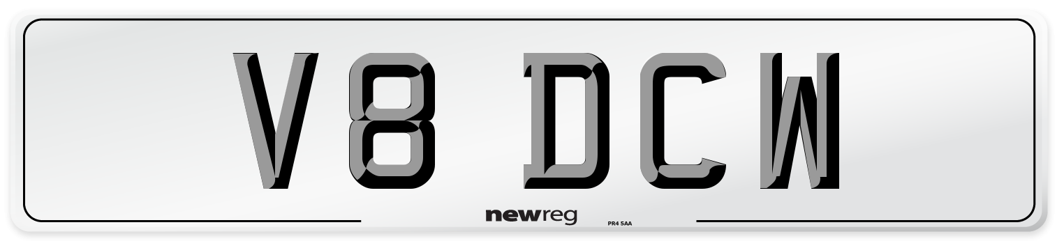 V8 DCW Rear Number Plate