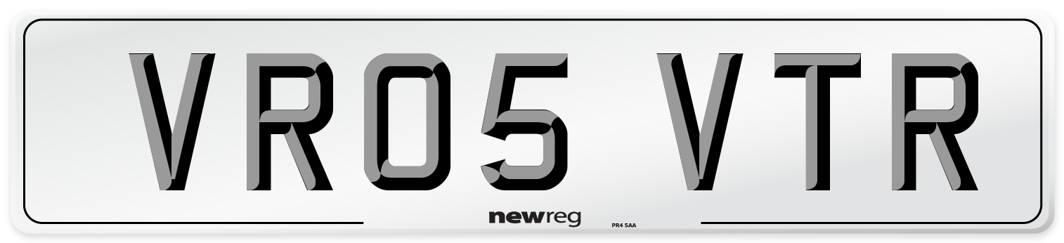 VR05 VTR Number Plate from New Reg