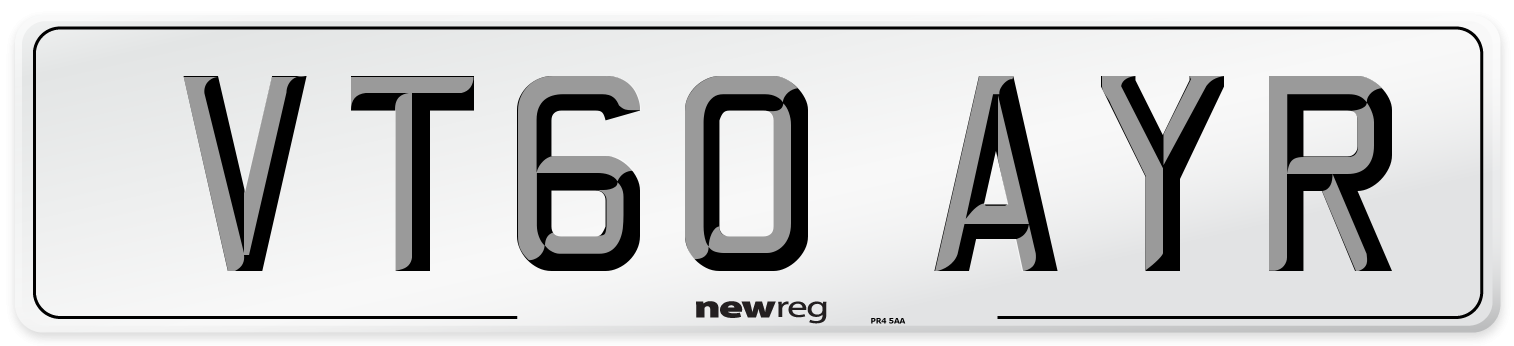 VT60 AYR Number Plate from New Reg