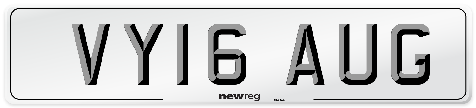 VY16 AUG Number Plate from New Reg