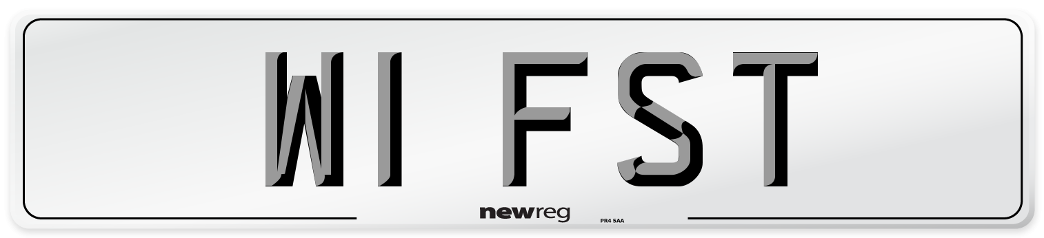 W1 FST Number Plate from New Reg