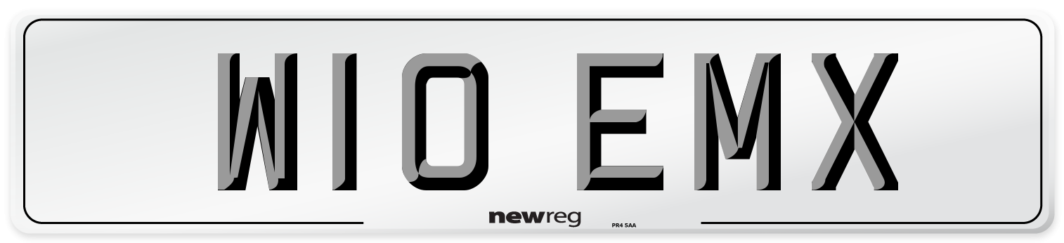 W10 EMX Rear Number Plate