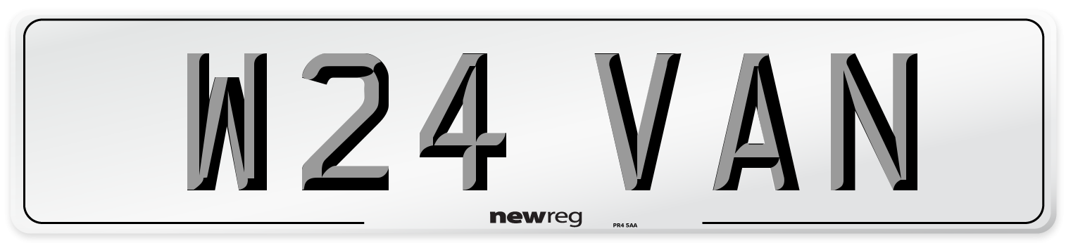 W24 VAN Rear Number Plate