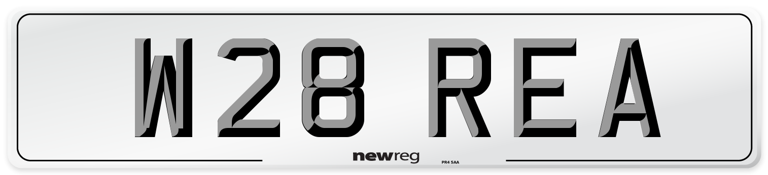 W28 REA Rear Number Plate