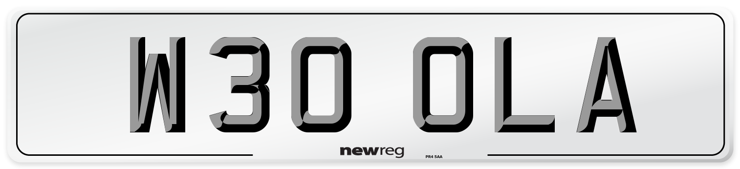 W30 OLA Rear Number Plate