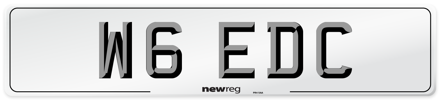 W6 EDC Rear Number Plate