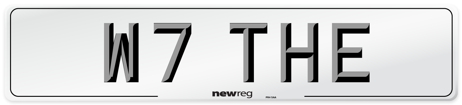 W7 THE Number Plate from New Reg