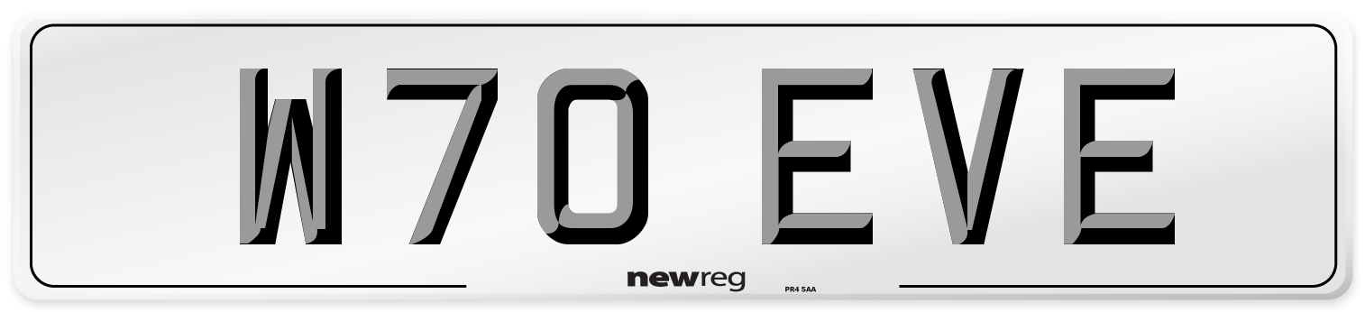 W70 EVE Rear Number Plate