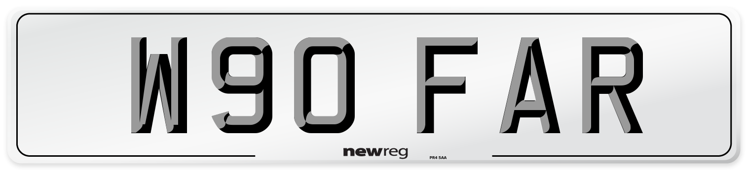 W90 FAR Rear Number Plate
