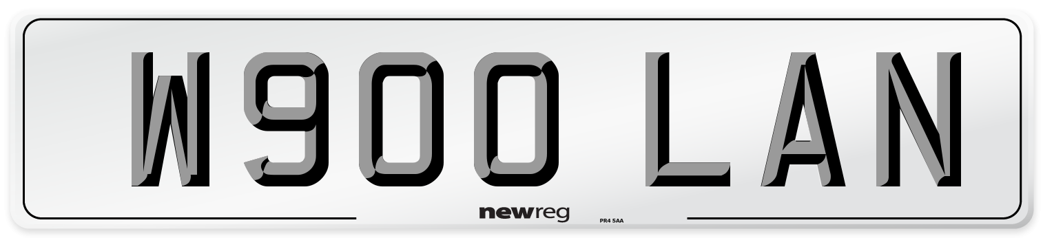 W900 LAN Rear Number Plate