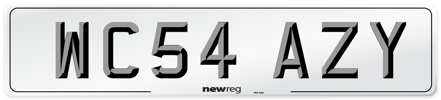 WC54 AZY Number Plate from New Reg