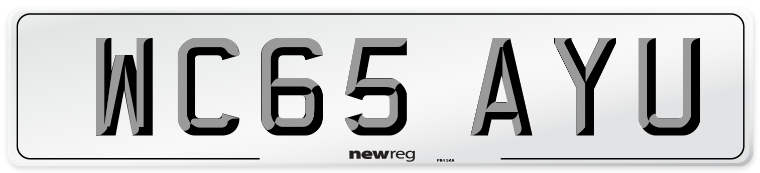 WC65 AYU Number Plate from New Reg
