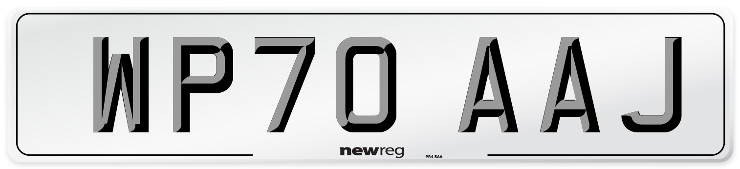WP70 AAJ Rear Number Plate