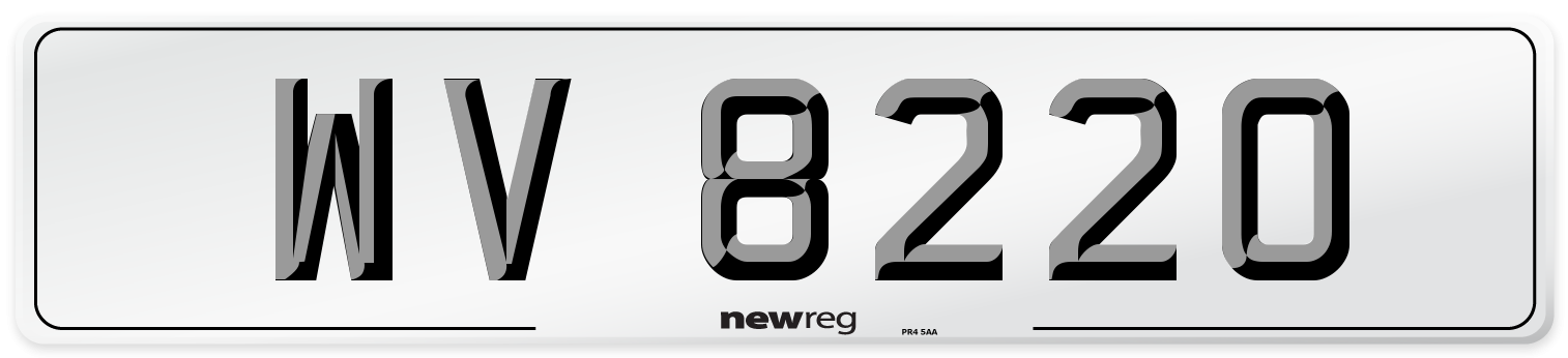 WV 8220 Rear Number Plate