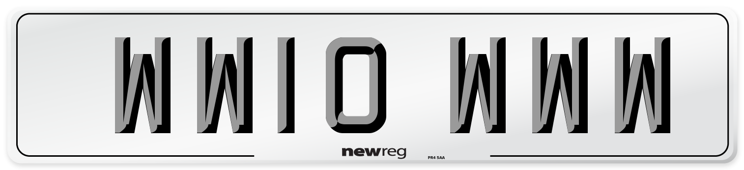 WW10 WWW Rear Number Plate