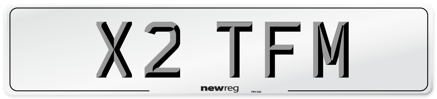 X2 TFM Rear Number Plate