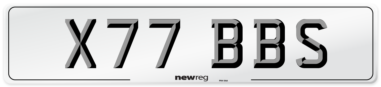 X77 BBS Number Plate from New Reg